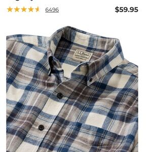 L.L. Bean Men's Scotch Plaid Flannel Shirt, Slightly Fitted, Sz. Large